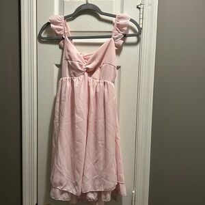 Pink babydoll dress tie back